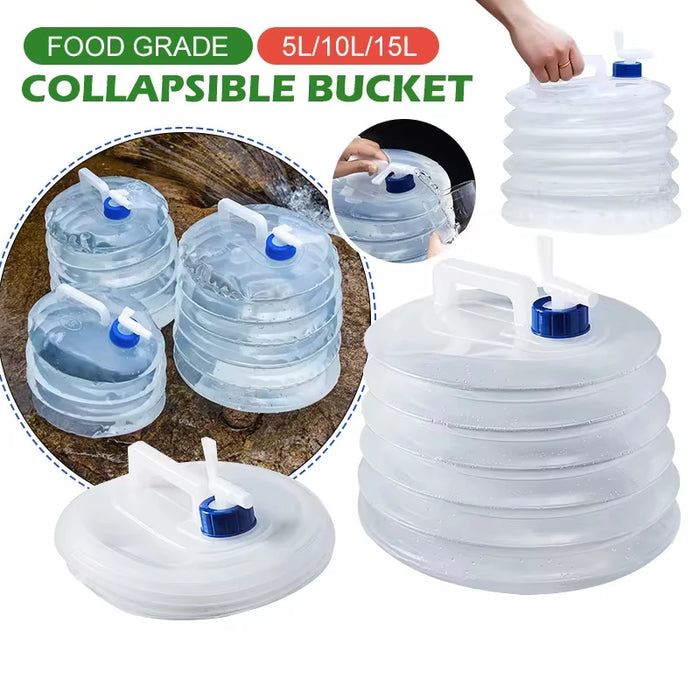 Enagua Mart 5-15L Portable Foldable Water Bucket - Outdoor Travel and Emergency Folding Water Tank