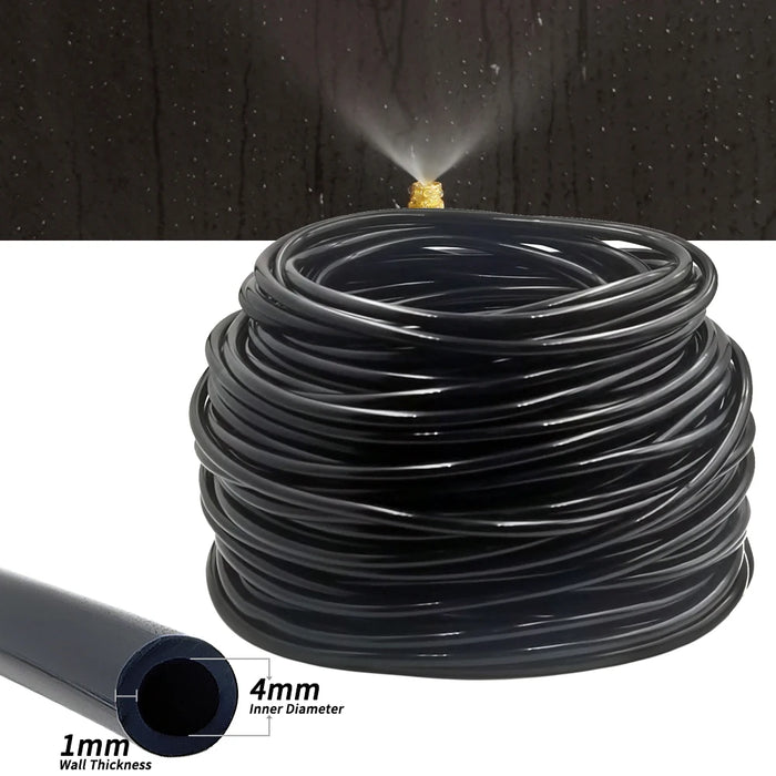 Enagua Mart 5M-30M Outdoor Misting Cooling System - Garden Irrigation with 1/4" Brass Atomizer Nozzles & 4.7mm Hose for Patio and Greenhouse