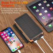 Enagua Mart Portable 20000mAh Solar Power Bank - Folding Solar Charger for Mobile Phones - Enagua Mart