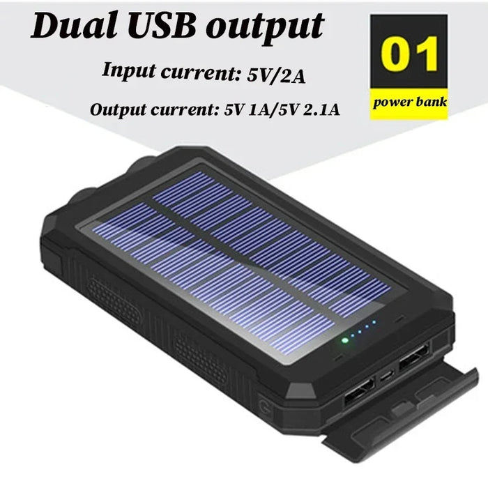 Enagua Mart 200,000mAh Solar Power Bank - Outdoor Camping with Compass, Ultra-Large Capacity Portable Fast Charging