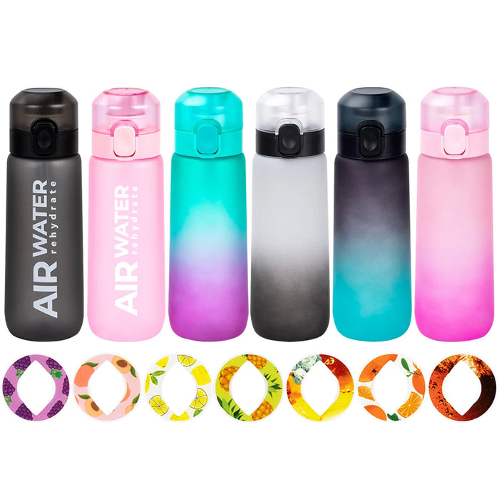 Enagua Mart 750ml Sports Water Bottle with Flavour Pod - Air Flavored Drinking Bottle for Outdoor, Camping, and Travel