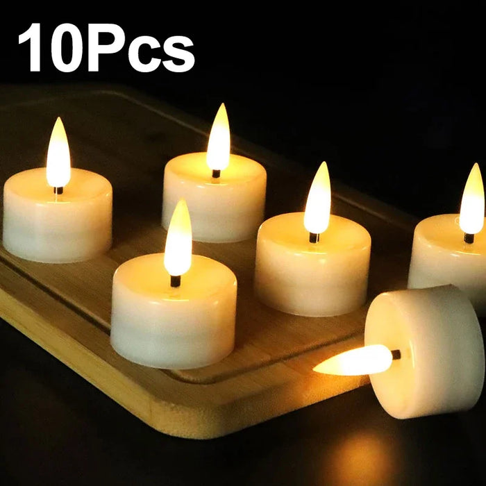 Enagua Mart 10-5pcs Flickering LED Candle - Battery Powered Flameless Candles for Romantic Decoration