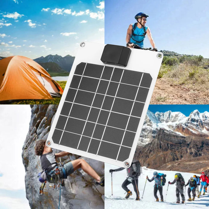 Enagua Mart 20W/25W Solar Panel USB Fast Charging Kit - 5V Waterproof Outdoor Solar Plate for Hiking, Travel, and Emergency Charging