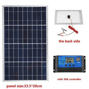 Enagua Mart 300W Solar Panel Kit - Complete 12V Polycrystalline USB Power Portable Outdoor Rechargeable Solar Generator for Home - Enagua Mart