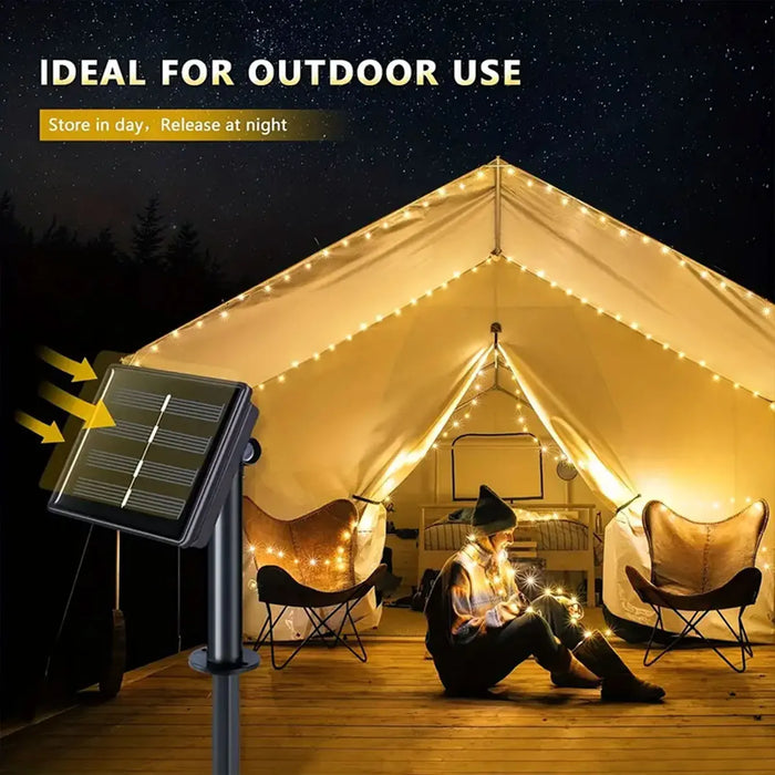 Enagua Mart Solar String Lights - 110ft Waterproof Outdoor Fairy Lights with 8 Lighting Modes