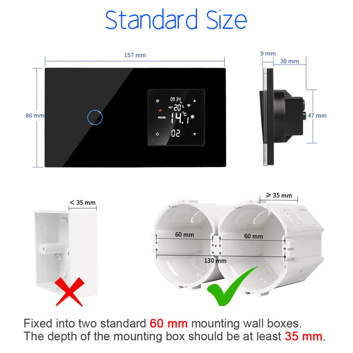 Enagua Mart Bingoelec Tuya WiFi Smart Thermostat - Touchscreen Electric Floor Heating and Boiler Temperature Controller