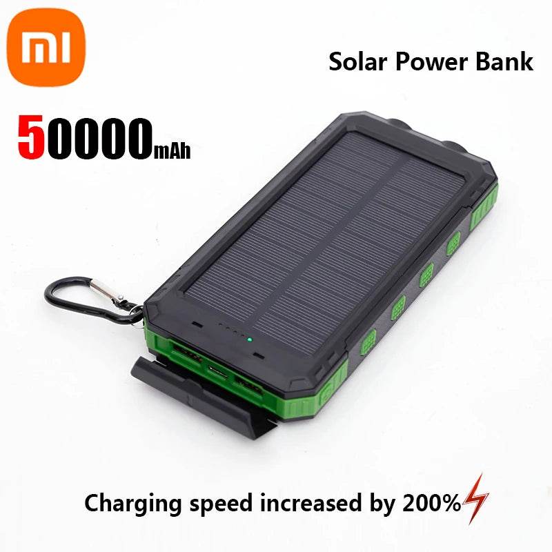 Enagua Mart 200,000mAh Solar Power Bank - Portable Large Capacity Charger Compatible with iOS, Android, USB-A, and USB-C, Fast Charging - Enagua Mart