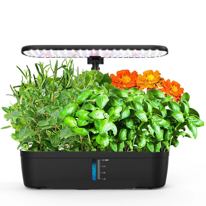 Enagua Mart 8-Hole Hydroponics System Kit - Intelligent Indoor Vegetable Planter with LED Growth Lamp