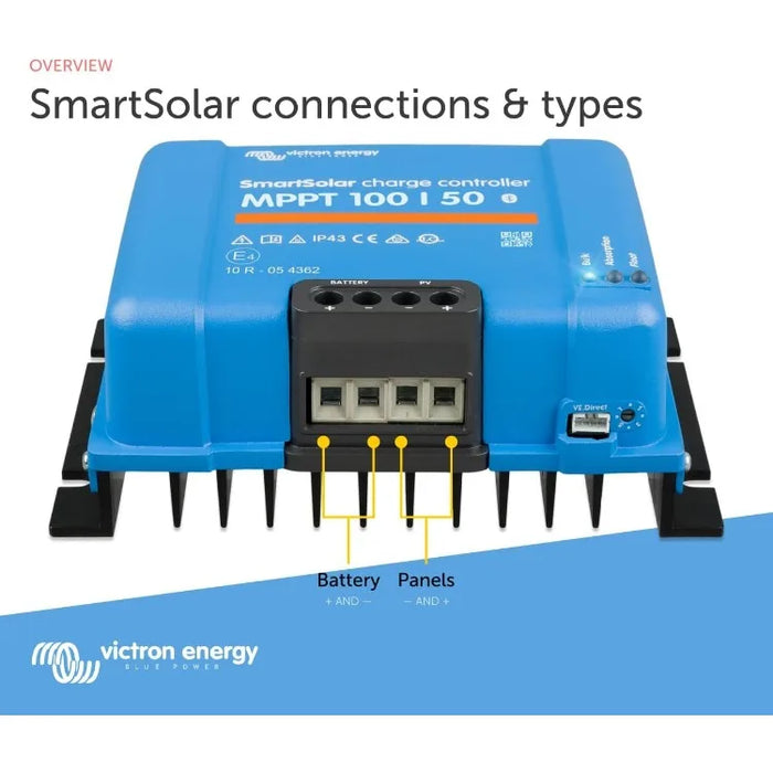 Enagua Mart SmartSolar MPPT Solar Charge Controller - 100V 50A Bluetooth-Enabled Controller for 12V/24V Systems