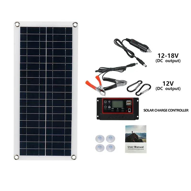 Enagua Mart 1000W Solar Panel Kit - 12V Solar Cell with 10A/100A Controller for Phones, RVs, Cars, Caravans, Home, and Camping - Enagua Mart