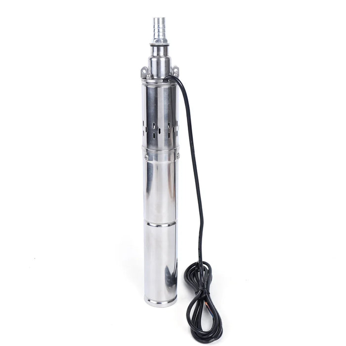 Enagua Mart 370W 24V Solar Water Pump - Deep Well Submersible Pump, Stainless Steel, 65M Head