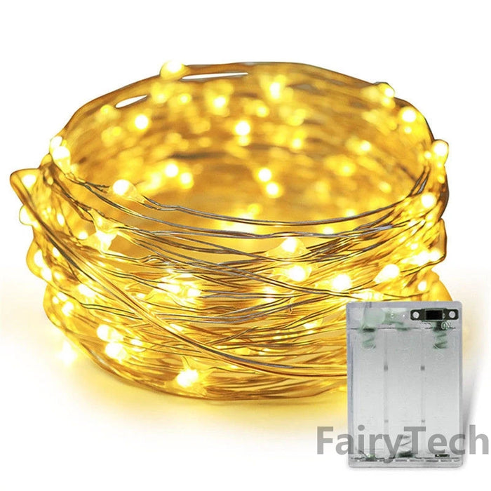 Enagua Mart 10-Piece LED Copper Wire String Lights - Fairy Lights for Christmas, Wedding, and Party Decorations