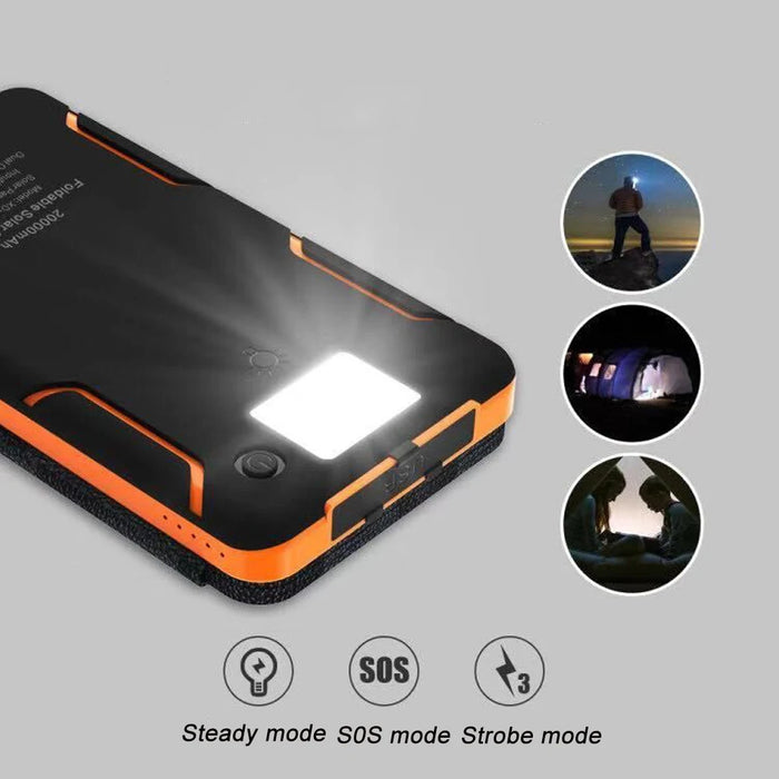 Enagua Mart Solar Power Bank - 10,000mAh/20,000mAh Portable Solar Charger with Dual USB for Camping