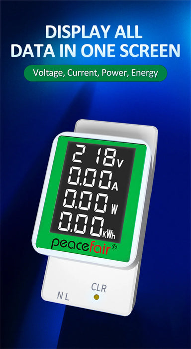 Enagua Mart PZEM-008 DIN Rail Electricity Digital Power Energy Meter - Watt KWh Monitor with Ammeter and Voltmeter (AC 50-300V, 100A)