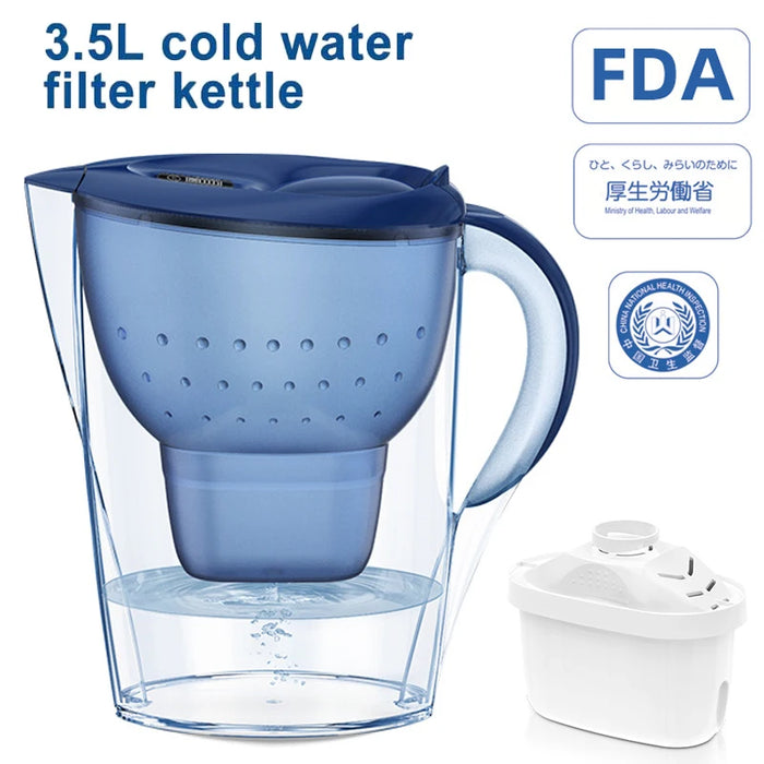 Enagua Mart Carbon Alkaline Water Filter Pitcher – 3.5L High-Quality Ionizer Kettle