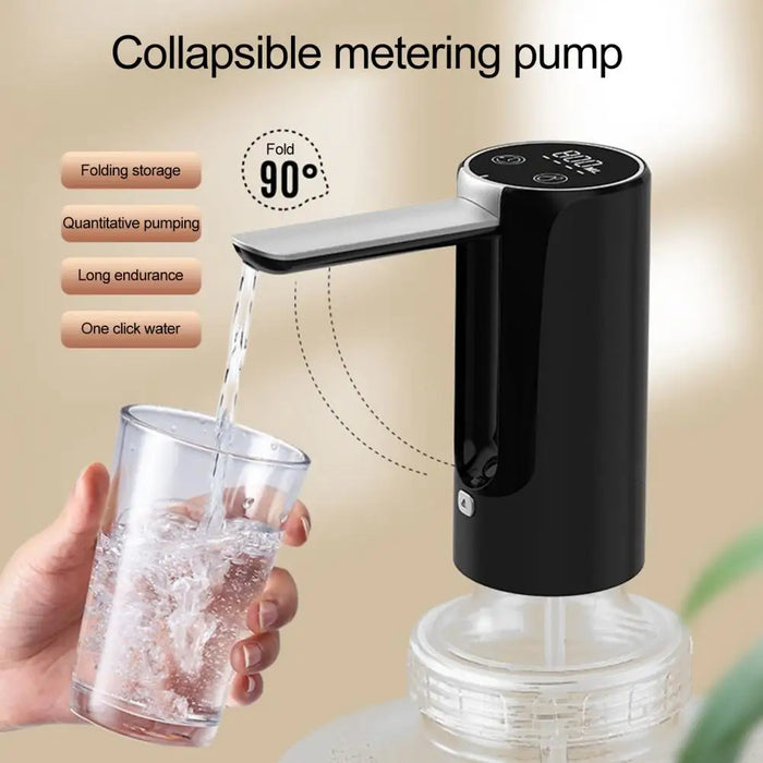 Enagua Mart Foldable Water Bottle Pump - Automatic Dispenser for Home Use, Button-Controlled Portable Electric Pump