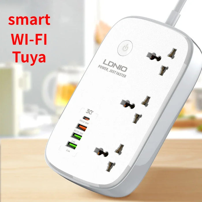 Enagua Mart LDNIO Smart Power Strip - Tuya Timing WiFi Socket with 3 USB PD Ports & Bluetooth