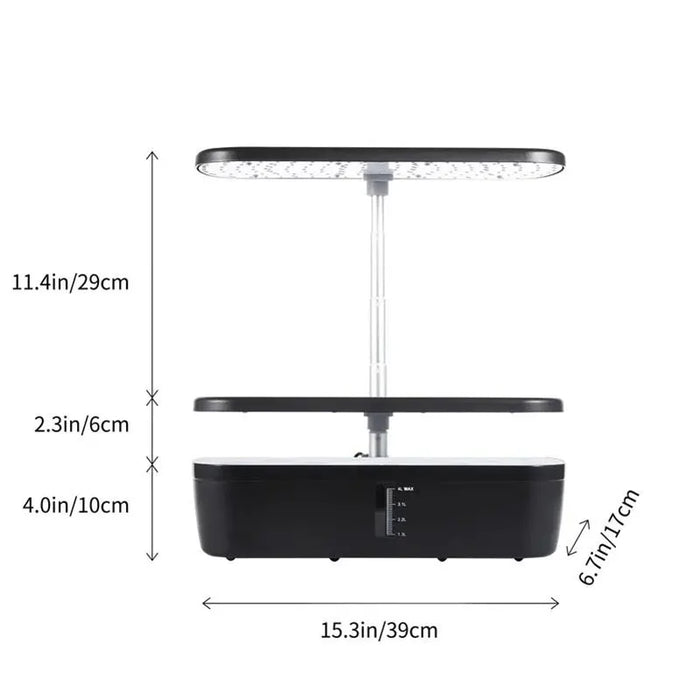 Enagua Mart 12-Pods Seed Indoor Garden with LED Full Spectrum Hydroponics Growing Light