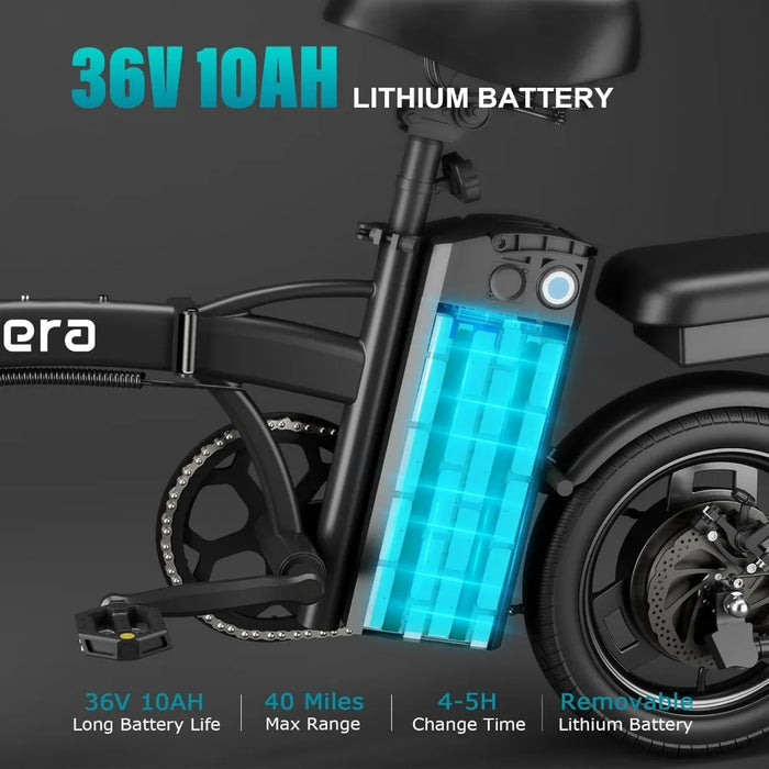 Enagua Mart Folding Electric Bike - 750W Motor, 40-Mile Range, Top Speed 20MPH, Foldable Design