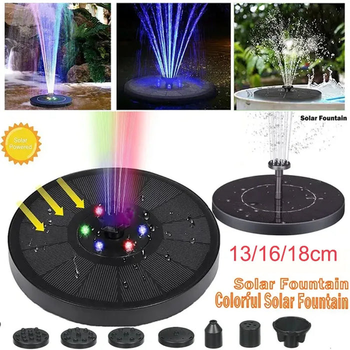 Enagua Mart Solar Power Bird Bath Fountain Pump - Colorful Floating Decoration for Garden