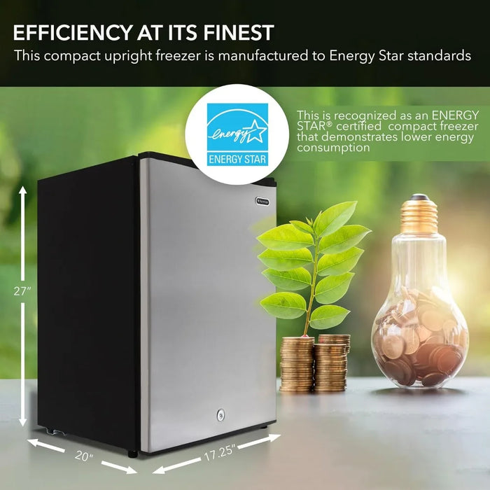 Enagua Mart CUF-210SS Mini Upright Freezer - 2.1 Cubic Foot Energy Star Rated with Lock, Stainless Steel