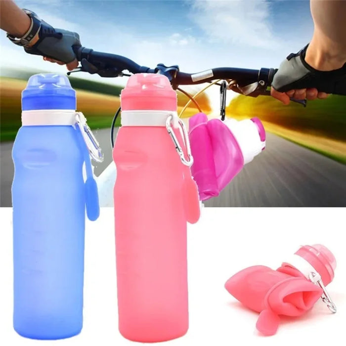 Enagua Mart 600ml Folding Water Bottle - Portable Silicone Bottle for Cycling and Outdoor Sports