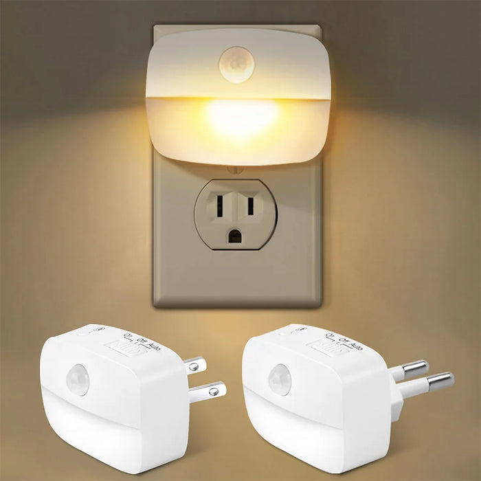 Enagua Mart LED Night Light - Motion Sensor EU/US Plug, Nightlights for Bedroom, Hallway & Stairs