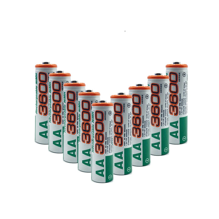 Enagua Mart 1.2V AA Ni-MH Rechargeable Batteries - 3600mAh for Clocks, Mice, and Remotes