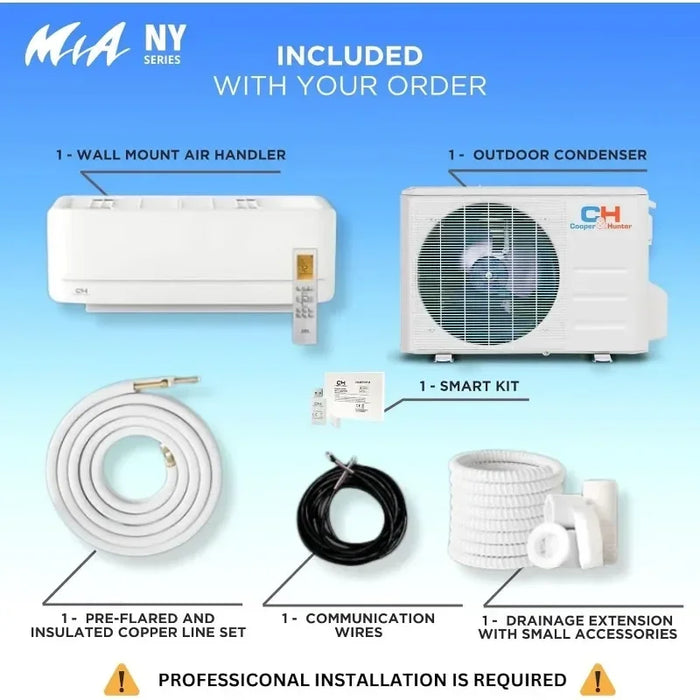 Enagua Mart MIA Series Mini Split Air Conditioner and Heater - 6,000 BTU 115V Ductless Inverter Heat Pump System