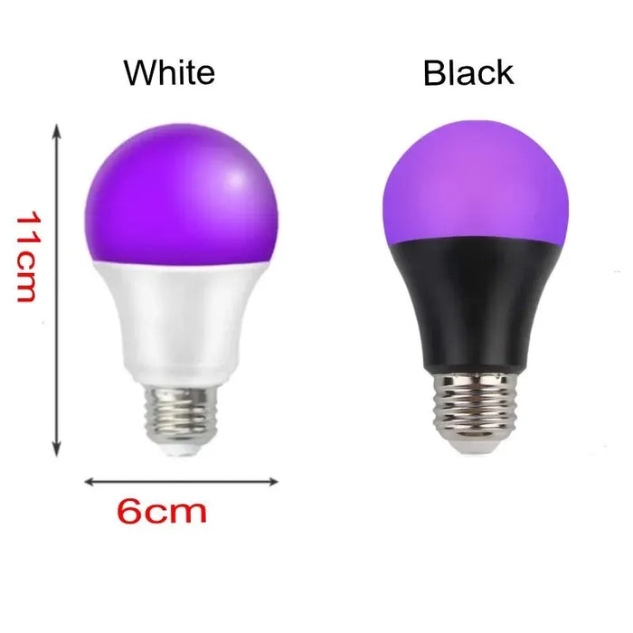 Enagua Mart 9W LED Black Light Bulb - E27 UV 395nm for Body Paint, Club Party, and Glow in the Dark Effects