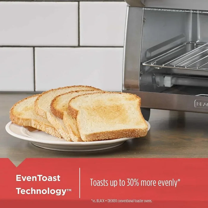 Enagua Mart 4-Slice Toaster Oven - Stainless Steel with Convection and 4 Cooking Functions