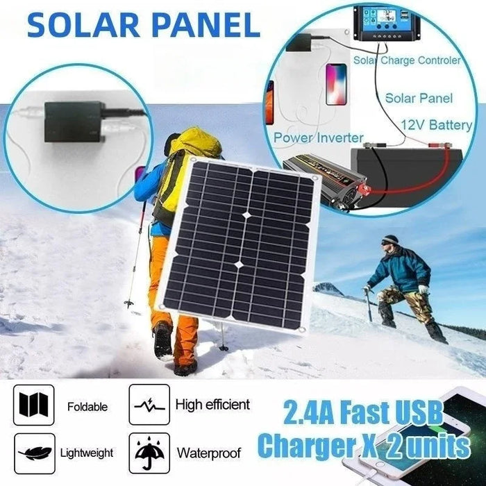 Enagua Mart New Energy Solar Panel System - 12V to 220V Inverter Solar Charging Household 4000W Solar Inverter Complete Power Generation Kit