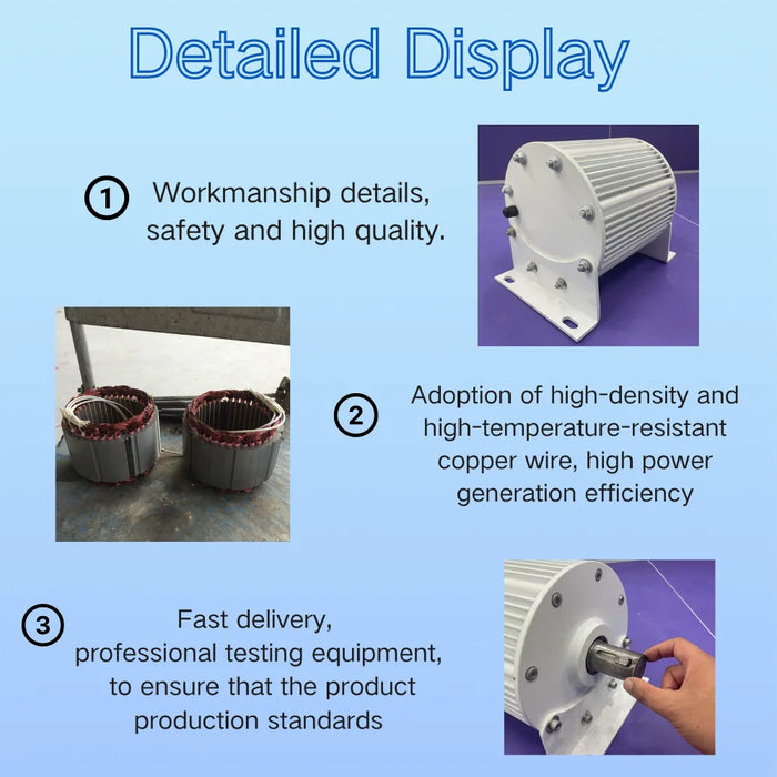 Enagua Mart 3000W-20kW Low-Speed Permanent Magnet Generator - 48V/96V/110V/220V/380V for Wind Turbines and Hydroelectric Systems