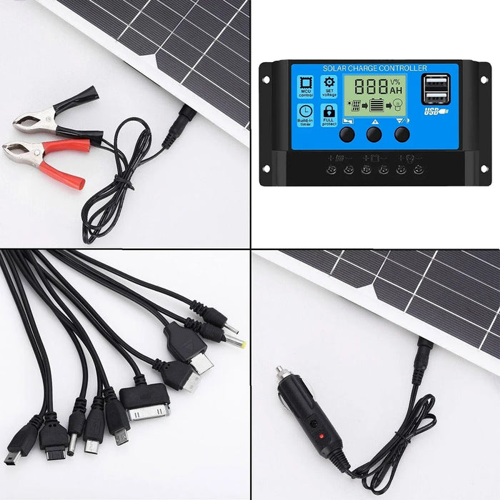 Enagua Mart 10W/30W Waterproof Solar Charging Panel - Portable Outdoor Charger for Hiking and Camping