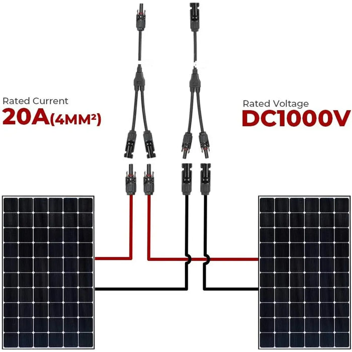 Enagua Mart Solar Connectors Y-Branch Adapter - Waterproof Cable Plug Tool Kit for Solar Panels