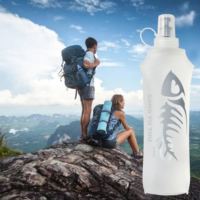 Enagua Mart Soft Flask Folding Water Bottle - 250ml/500ml BPA-Free TPU for Running and Camping