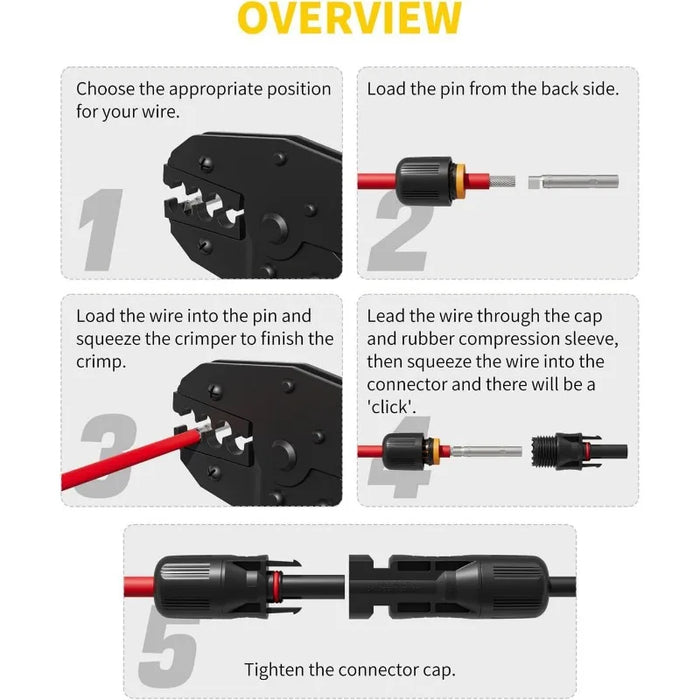 Enagua Mart Solar Extension DC Cable - 1-20M, Black/Red, 1.5/2.5/4/6mm² with PV DC Connector