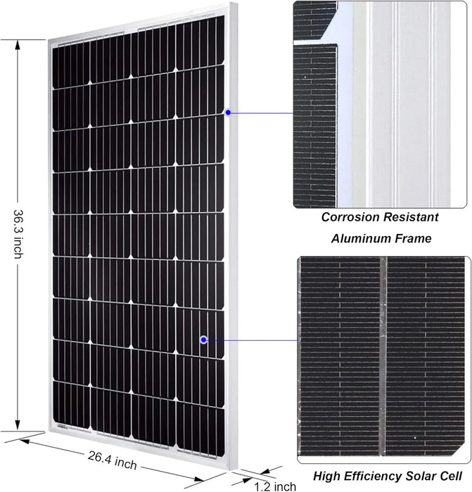 Enagua Mart 12-24V Solar Panel Kit - Grade A Solar Panel with Charge Controller for RVs, Boats, and Home Use