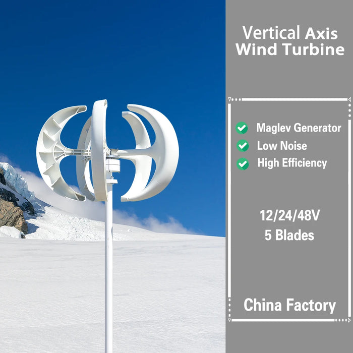 Enagua Mart Vertical Axis Wind Turbine - 1000W/2000W/3000W, 12V/24V/48V Windmill for Residential Use