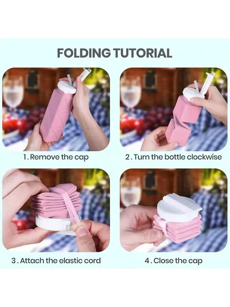 Enagua Mart 620ml Collapsible Water Bottle - Leakproof Silicone Bottle for Gym, Hiking, and Camping