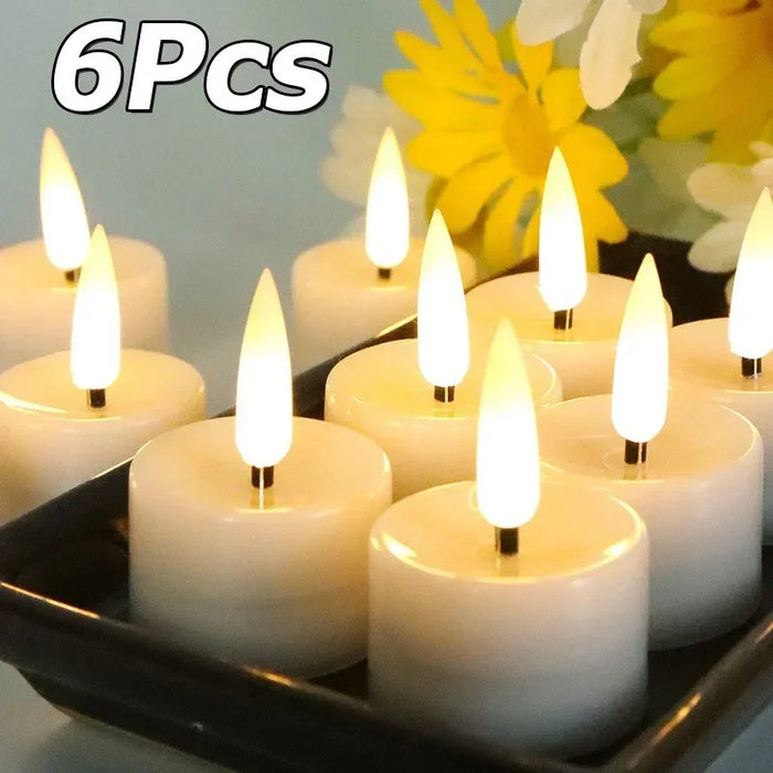 Enagua Mart LED Flameless Flickering Tea Lights - Battery Operated for Wedding, Anniversary Decor