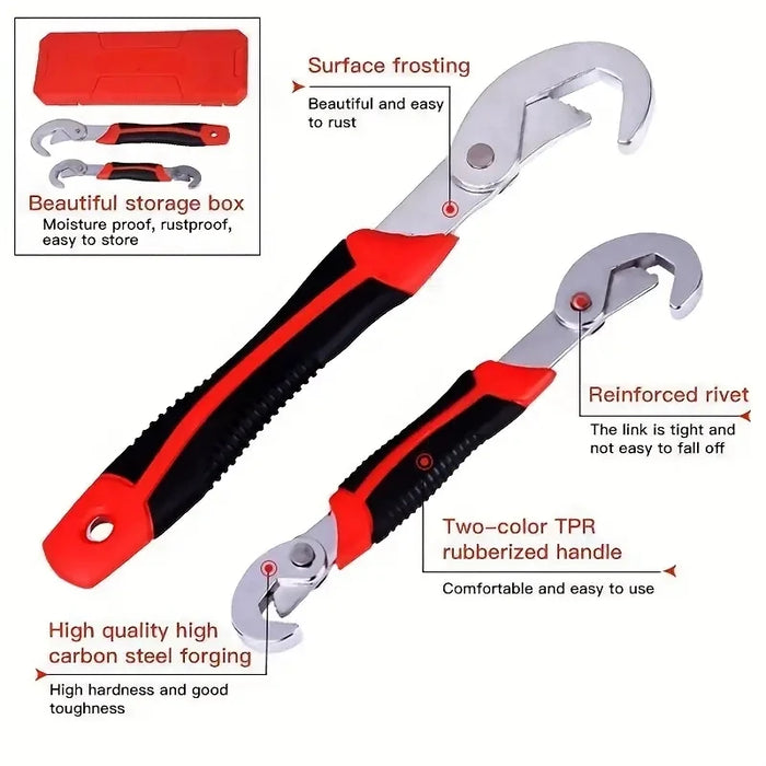 Enagua Mart Universal Adjustable Wrench Tool Set - Multifunctional Large Opening Double-Ended Pipe Wrench