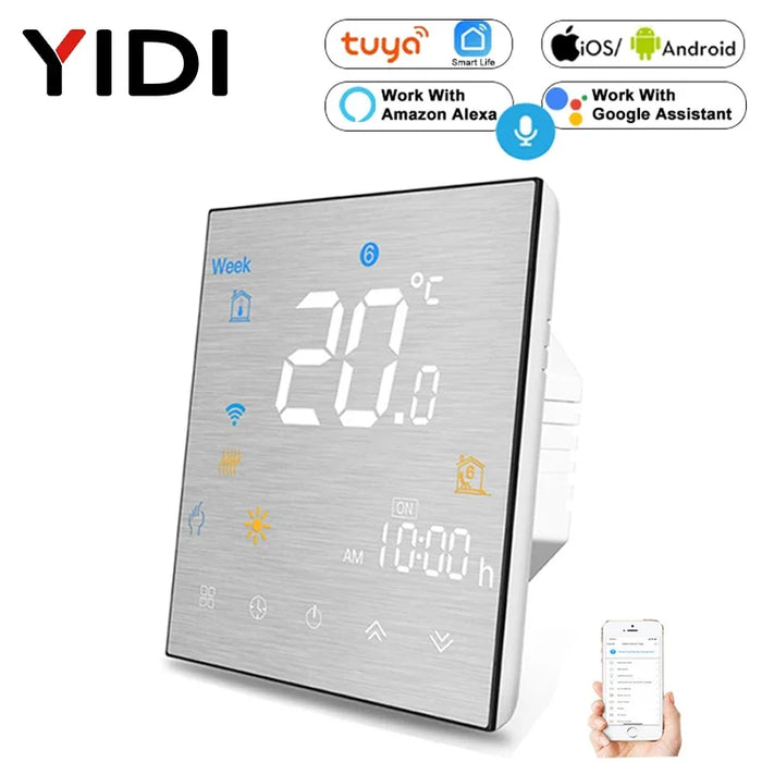 Enagua Mart Tuya Wi-Fi Smart Thermostat - Temperature Controller for Water and Electric Floor Heating, Water, and Gas Boilers