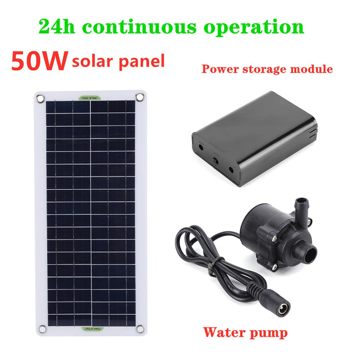 Enagua Mart 50W 18V Brushless Solar Water Pump - Outdoor Waterfall Fountain, Garden Solar Panel Powered Water Pump Kit