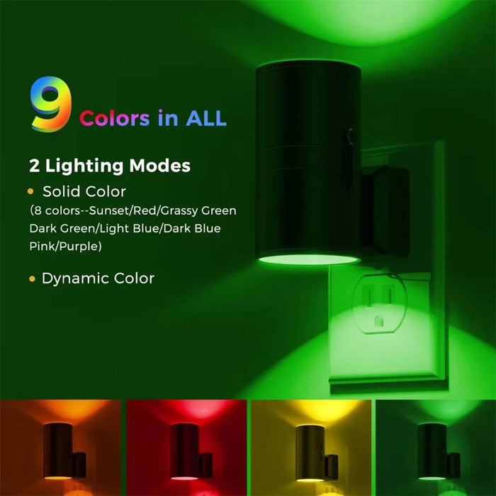 Enagua Mart LED Night Light RGB Wall Lamp - Colorful Dimming Tube Light for Indoor Decor, Up/Down Lighting for Bedrooms & Living Rooms