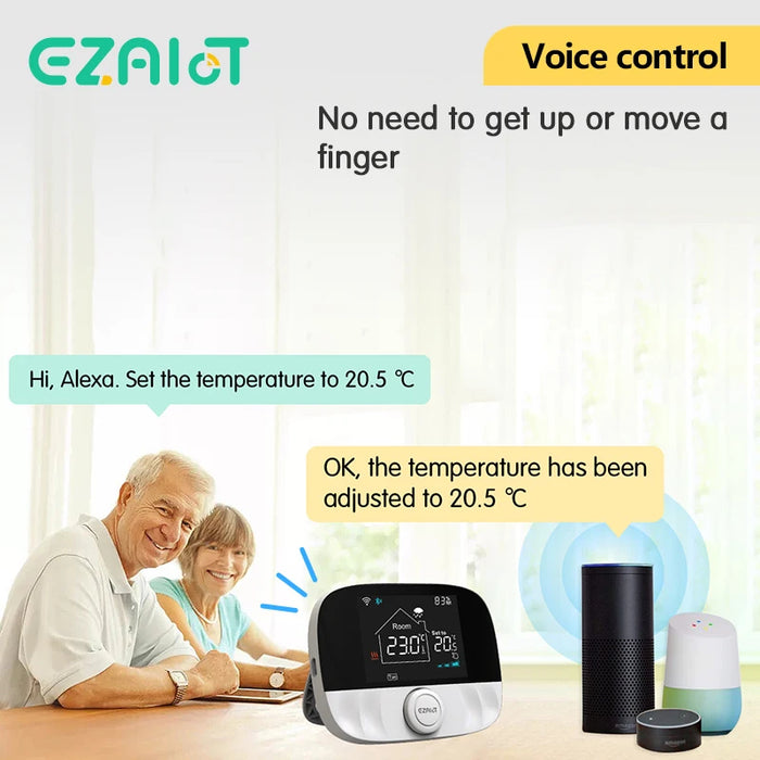 Enagua Mart RF433 Wireless Thermostat - Wi-Fi Smart Temperature Controller for Floor Heating, Water, and Gas Boilers