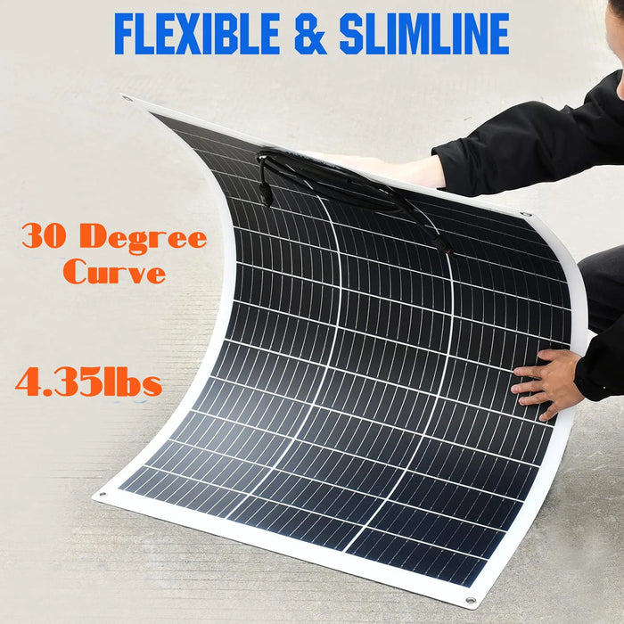 Enagua Mart Flexible Solar Panel 500W-125W - 12V Flexible Monocrystalline Solar Cell for 24V/48V Battery Charge