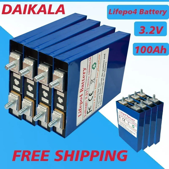 Enagua Mart 3.2V 100Ah LiFePO4 Battery Pack - DIY Lithium Battery for 12V-48V Solar Systems