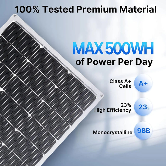 Enagua Mart 100W 12V Solar Panel 9BB Monocrystalline Cell - Semi-Flexible for Marine, RV, Trailer, Boat, and Uneven Surfaces