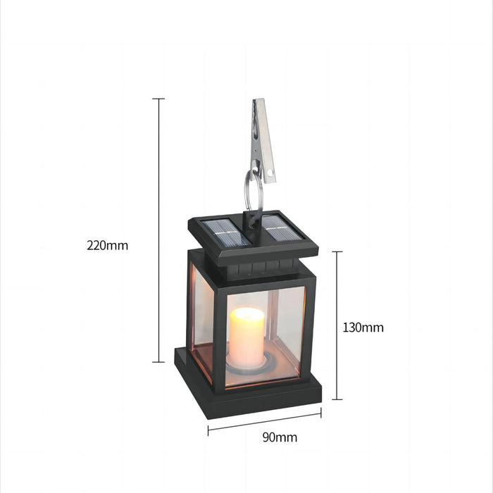 Enagua Mart LED Solar Candle Lantern - Palace Lantern Style, Waterproof Outdoor Garden Light with Hook